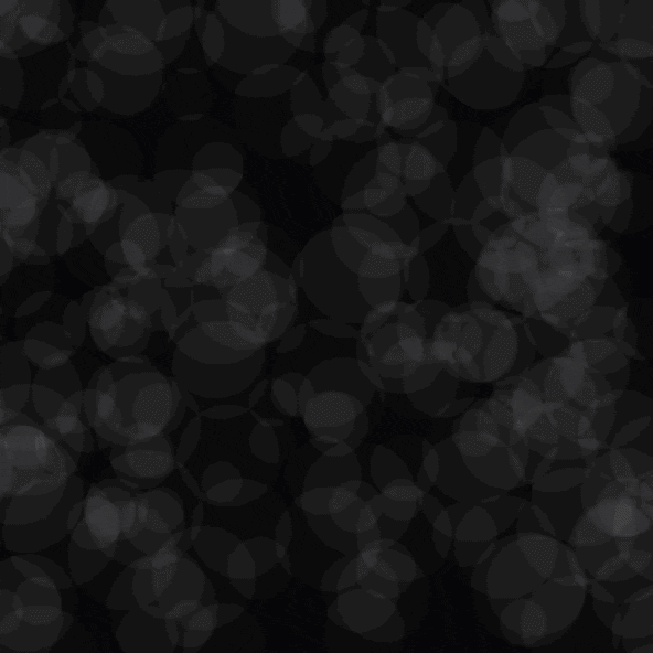 Animated dark background with overlapping semi-transparent gray circular populating the screen and being cleared by mouse cursors.